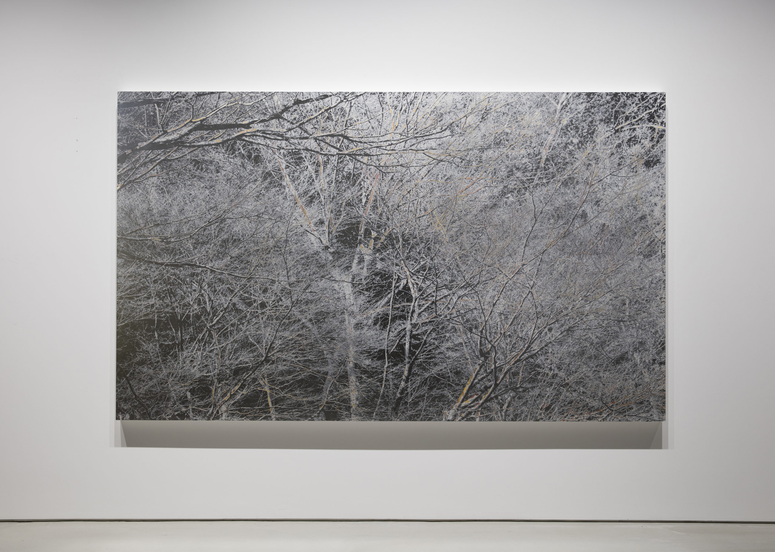 Mirage #61, h1500×w2500mm, acrylic, silver foil, aluminum foil, YUPO/synthetic paper on panel, 2021