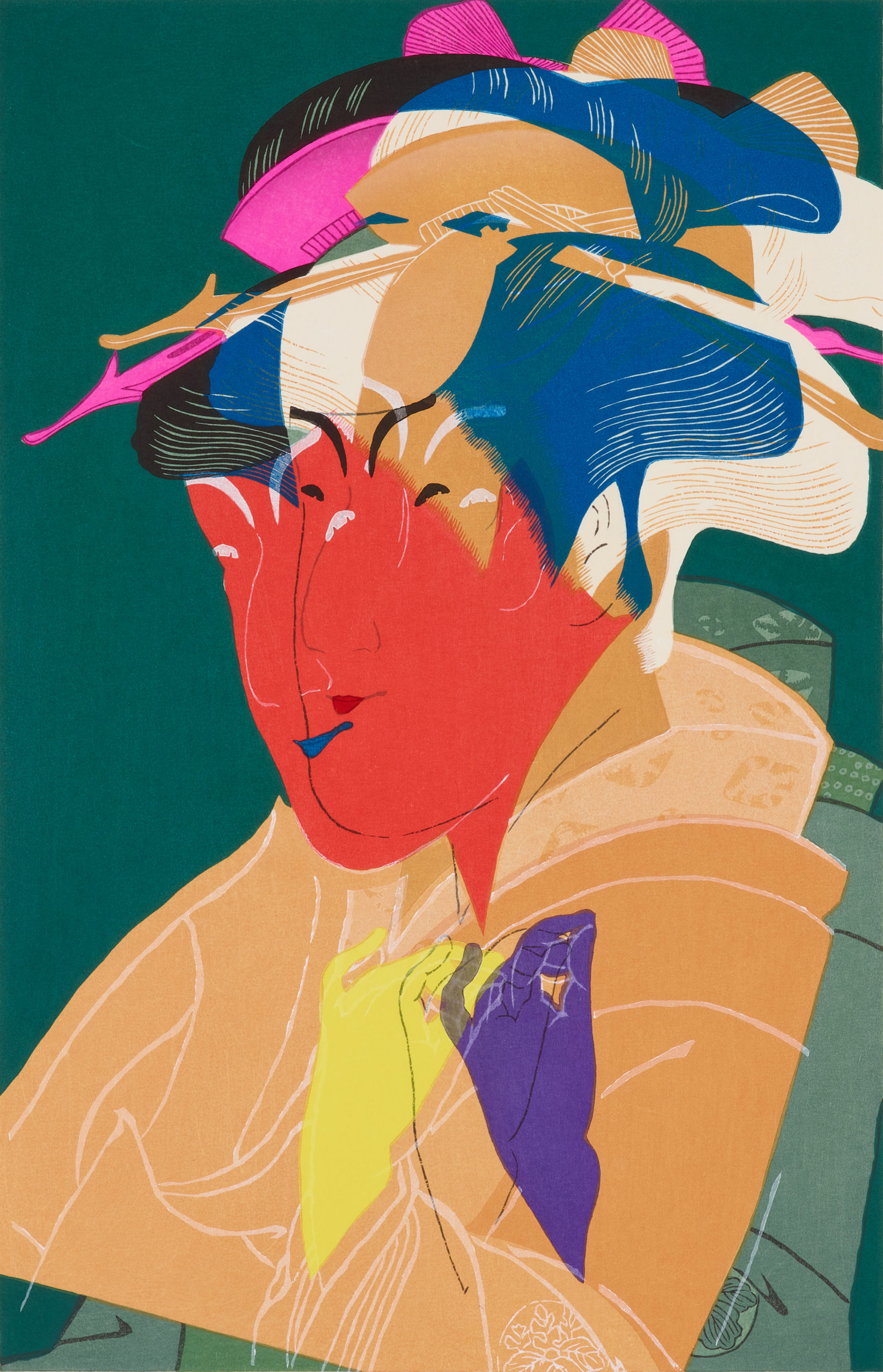横尾忠則 木版画 摺れ摺れ草 Yukikomizutani