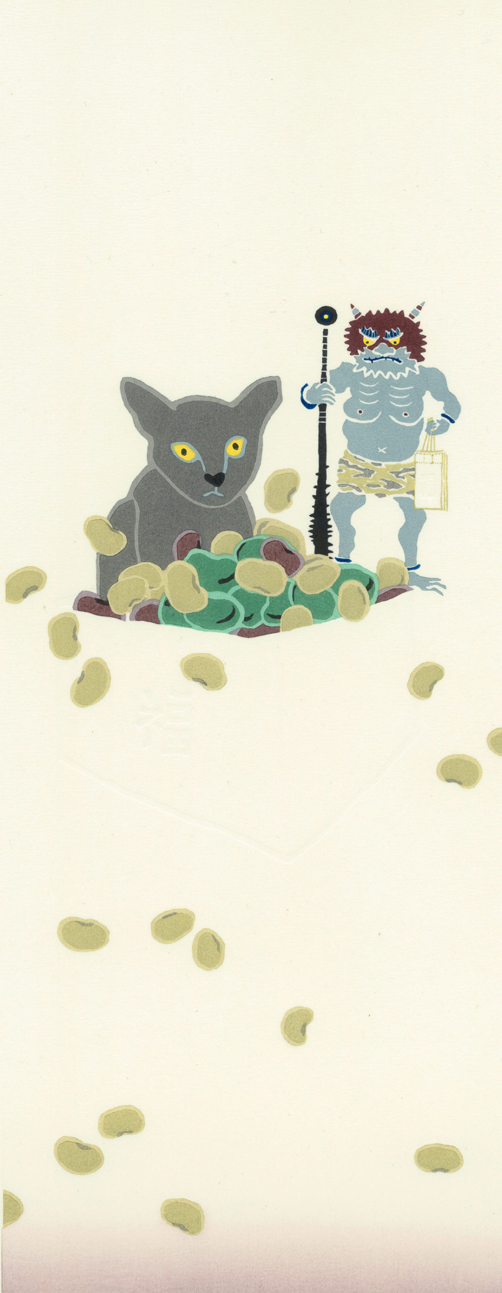 ミヤケマイ 木版画 -B面の猫 | YUKIKOMIZUTANI