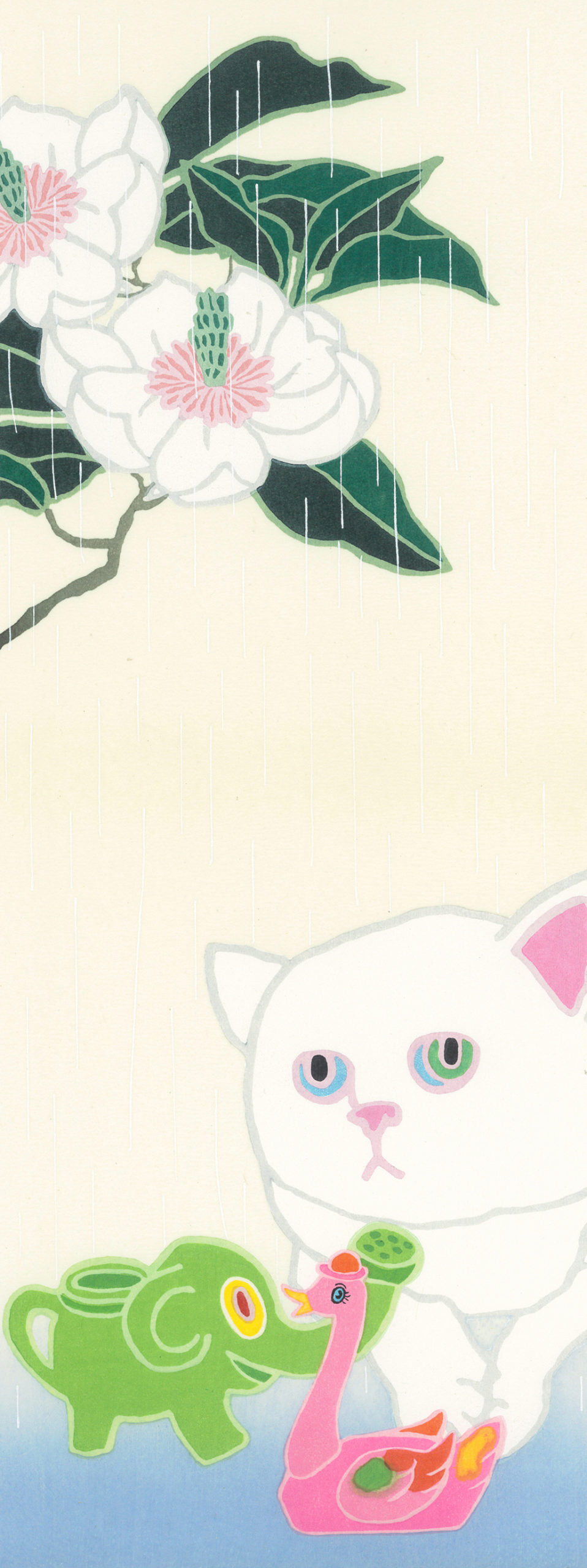 ミヤケマイ 木版画 -B面の猫 | YUKIKOMIZUTANI