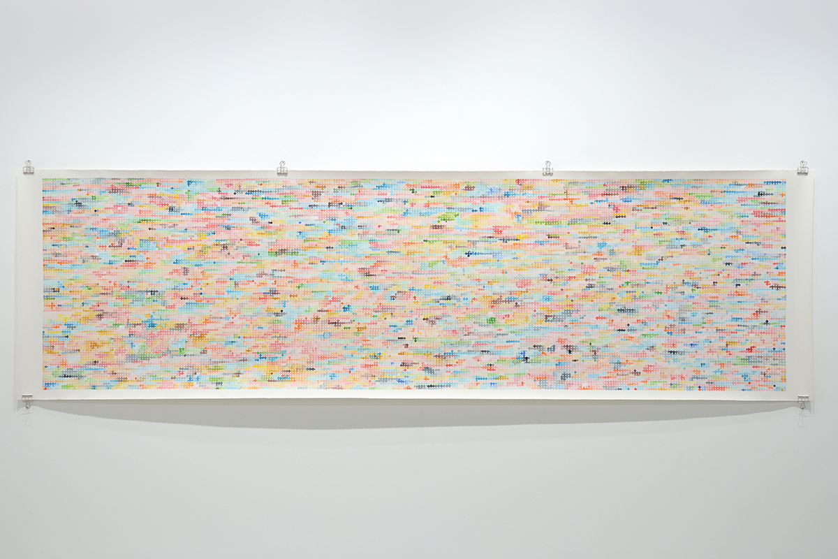 《破碎的信息（Broken Information）》，纸本：墨、丙烯，1,130 × 3,900mm