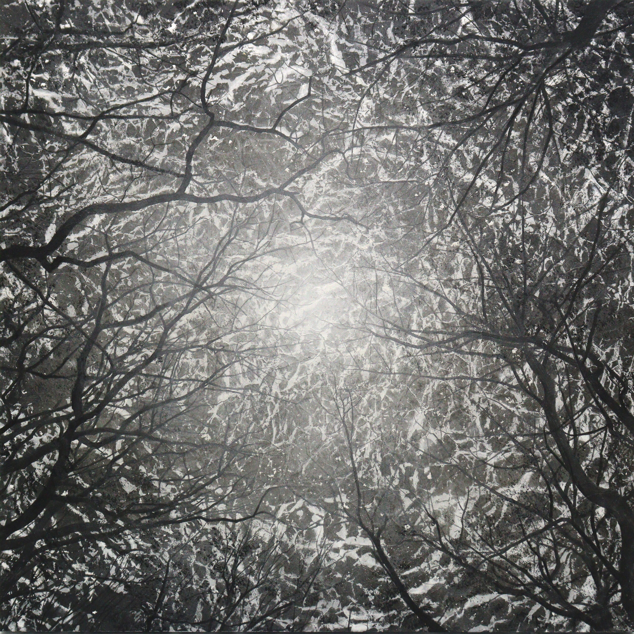 钉町彰（Akira Kugimachi），《Dialogue（对话）》，727×727毫米，纸本・岩彩（矿物颜料），2025